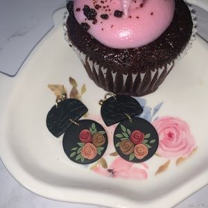 Polymer clay floral earrings